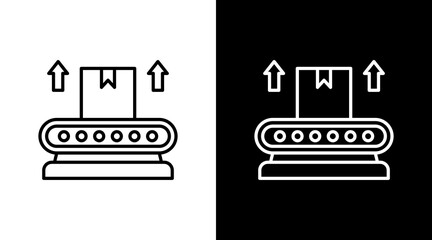 Production Output Outline White Icon Set Design