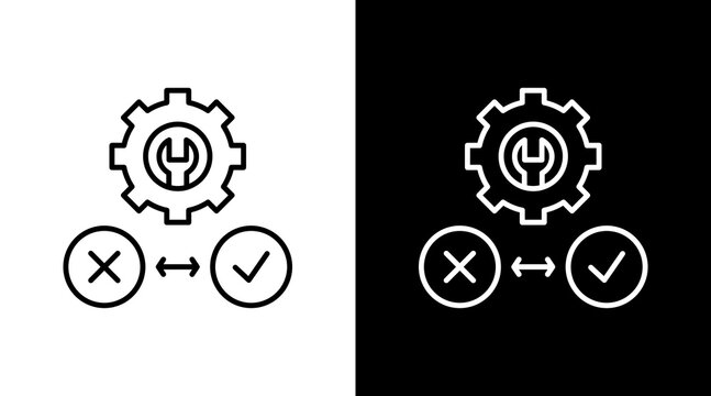 Industrial Testing Outline White Icon Set Design