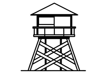 lifeguard tower  silhouette vector