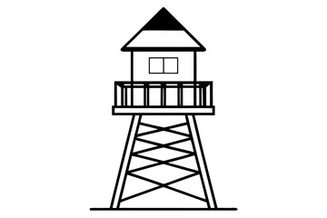 lifeguard tower  silhouette vector