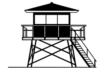 lifeguard tower  silhouette vector
