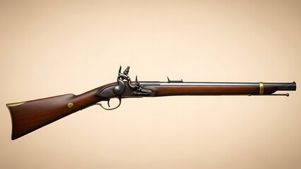 antique musket rifle from the Battle of New Orleans era placed horizontally