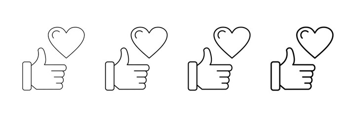 Respect Icons Vector Set In Different Stroke Line Style