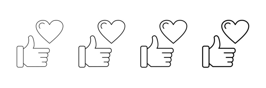 Respect Icons Vector Set In Different Stroke Line Style