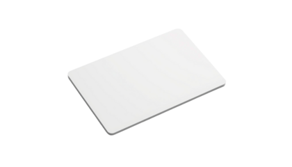 A white card on transparent background for design and branding purposes