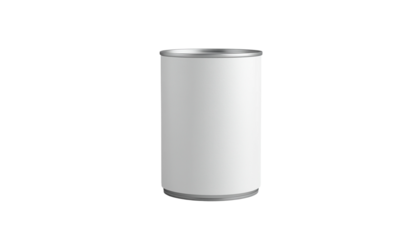 A white can with a silver lid on transparent background for product packaging design