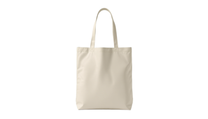 A white tote bag on transparent background for shopping and carrying items