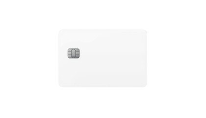 A white credit card on transparent background for financial and banking concepts