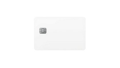 A white credit card on transparent background for financial and banking concepts
