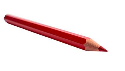 Single red pencil, sharply sharpened, isolated on a black background