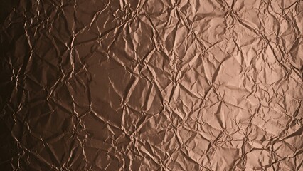Crinkled Bronze Metallic Foil Texture Background