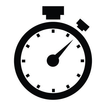 Black stopwatch icon with simple design