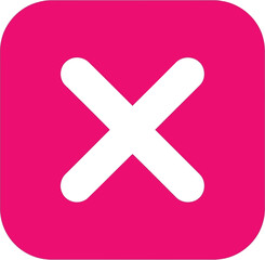 Obraz premium Pink close button icon vector for ui design, cancel, delete, remove user interface element