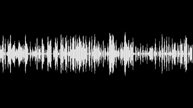 Abstract audio sound visualiser wave spectrum animation on black background. white line audio wave visualisation voice record effect for overlay. audio  sound wave spectrum concept, 4k stock video.