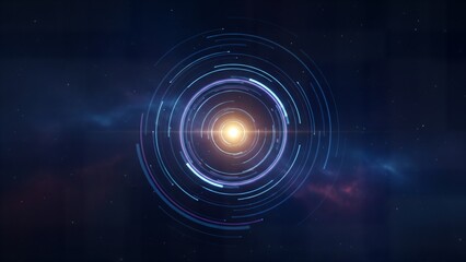 Radiant sphere emitting layered circular light pulses