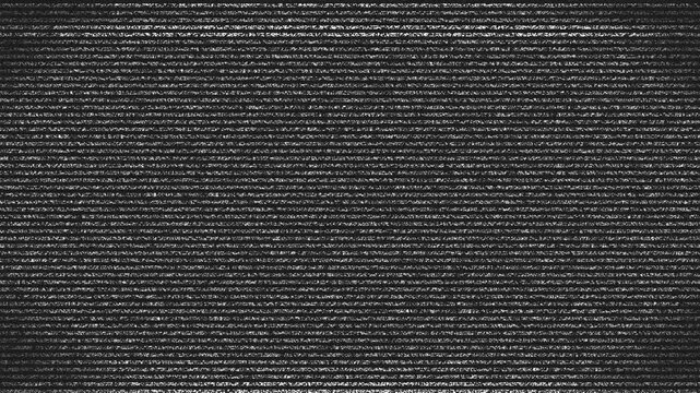 Vintage television turn on and off with noise on black background. 4k video