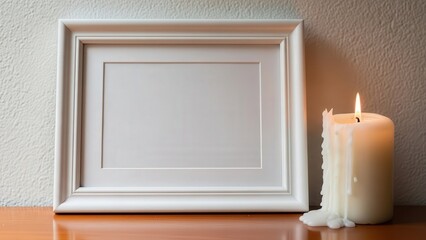 Framed Minimalist Decor with Candle Ambience.