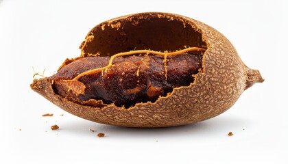 Fresh Tamarind Pod Isolated on White Background, Generative AI