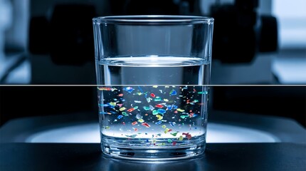 Liquid Purity Research: Suspended Microparticles in Water Glass. Scientific Investigation of Contamination and Environmental Health Issues.