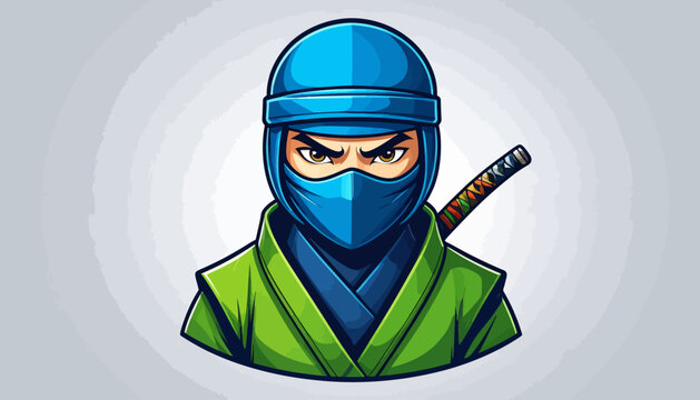Cartoon ninja character with green robe.