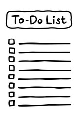 Hand drawn to do list checklist illustration in simple style
