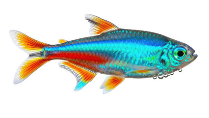 Vibrantly colored tropical fish swimming gracefully