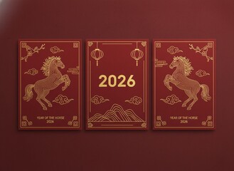 Year of the Horse 2026 Chinese New Year Cards