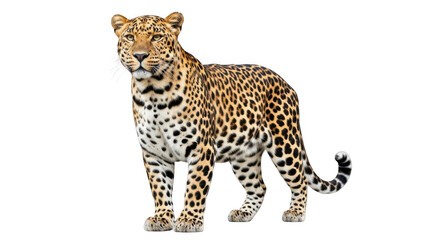 Majestic leopard standing alert in natural habitat