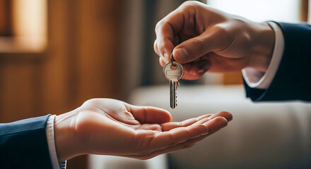 Handing Over a Key, Symbolizing Transfer of Ownership