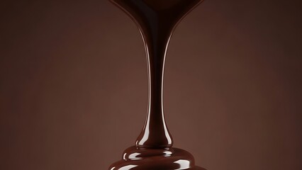 3DCG of dripping chocolate