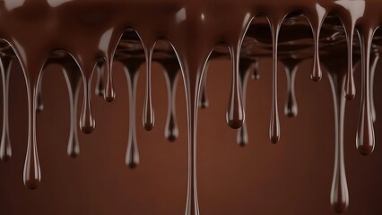 3DCG of dripping chocolate