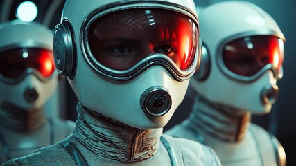 Person in space suit looking forward.