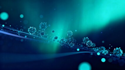 Futuristic glowing molecular network abstract science technology background