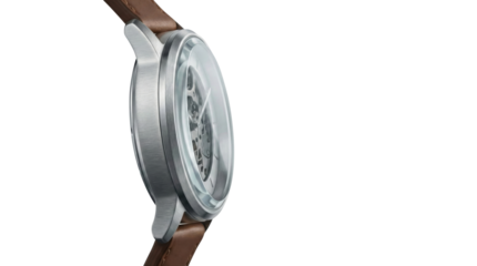 Modern Mechanical Wristwatch Side View for Luxury Accessory Design