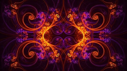Abstract glowing fractal symmetry cosmic energy background art