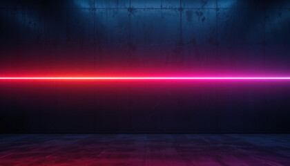 Illuminated neon light installation urban space digital art dark environment perspective view futuristic concept