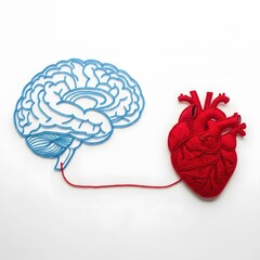 Valentine's day concept heartfelt connection between brain and heart on valentine's day