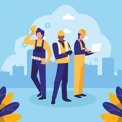 Skilled Field Engineering Workers Collaborating on Modern Infrastructure Projects