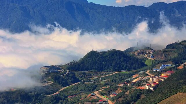 Mountain Landscape and Valley Near Sa Pa, Vietnam