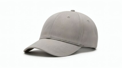 Fototapeta premium Minimal Baseball Cap Mockup, Clean Fabric Texture Solid Color, Isolated on Pure White Background, Realistic Product Photography