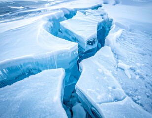 Obraz premium Cracked ice macro ultra Sharp detail