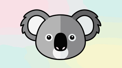Cute Koala Cartoon Illustration with Big Ears and Nose.