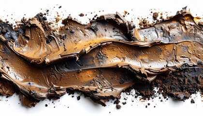 Abstract Brown and Black Oil Paint Smear Texture.