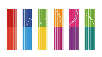 Obraz premium Abstract colorful vertical bars with subtle white lines graphic design on white background