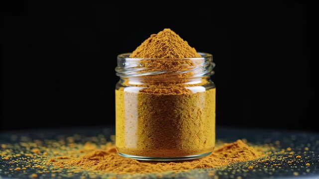 Close-up of canned powdered ingredients