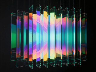 Glass Plates Lined Up Minimalist Background