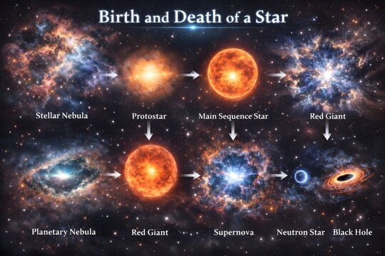 Star Life Cycle Educational Diagram
