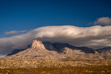 El Capitan Catches Light While The Rest Of The Range is Blanked In Shadow From Clouds