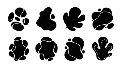 Fototapeta premium Abstract organic shapes in black and white for graphic design elements