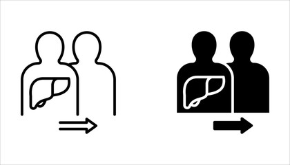 Human organ transplantation icon set. with a white background.